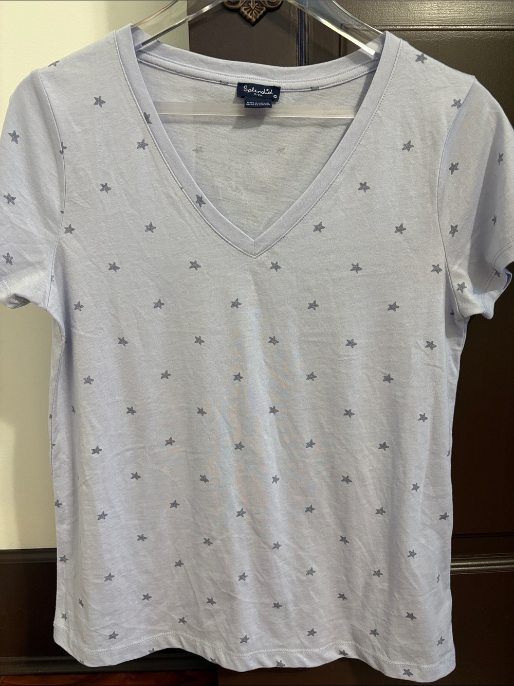 Splendid Light Lavender Star V-Neck Tee